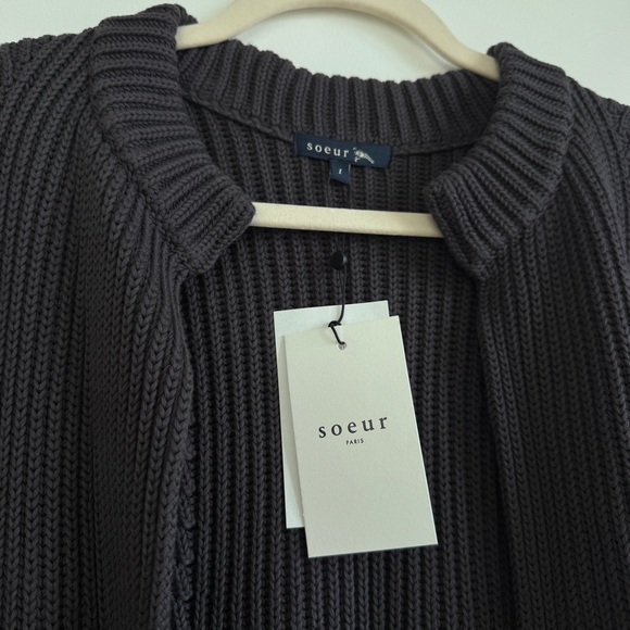 New Soeur Knit Cardigan Vest, Size 1 - Picture 2 of 4